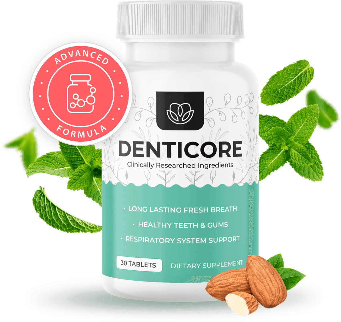 DentiCore bottle — 30 tablets
